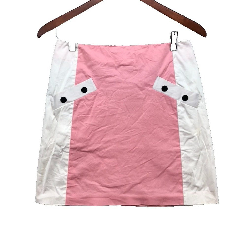 Moschino Mini Skirt Womens 4 Pink White Retro Y2K 90s Mean Girls Coquette